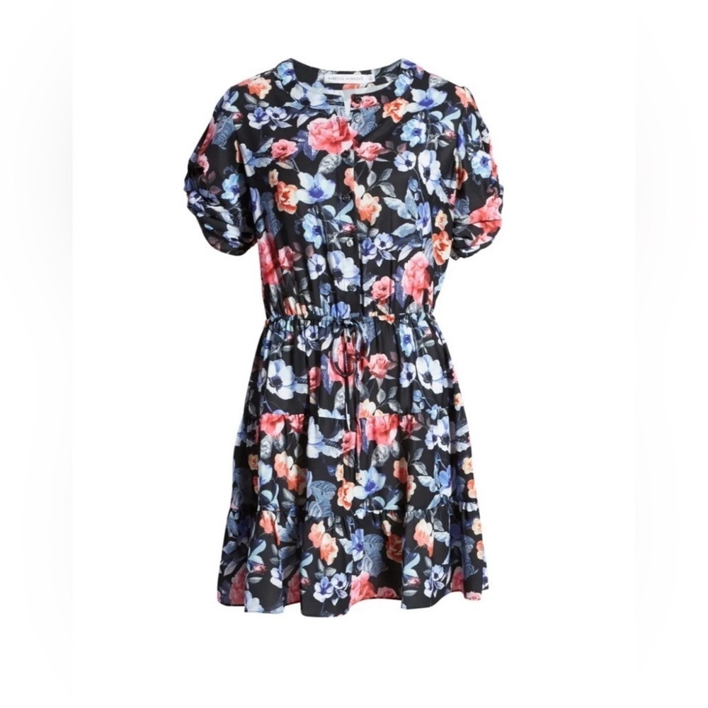 Rebecca Minkoff Womens Aston Floral Print Button Front Party Mini Dress NWT Sz M - Picture 7 of 16